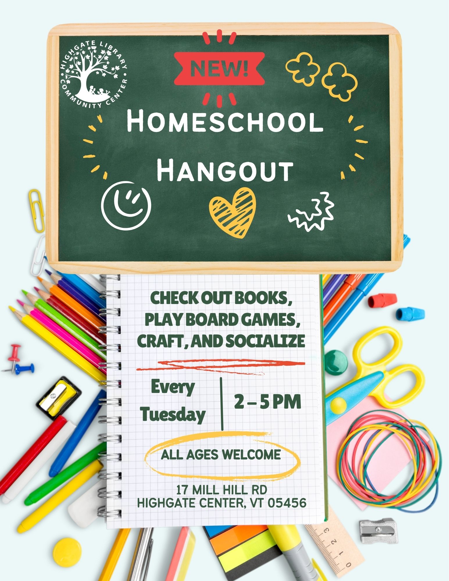 Homeschoolers' hangout: library resources.